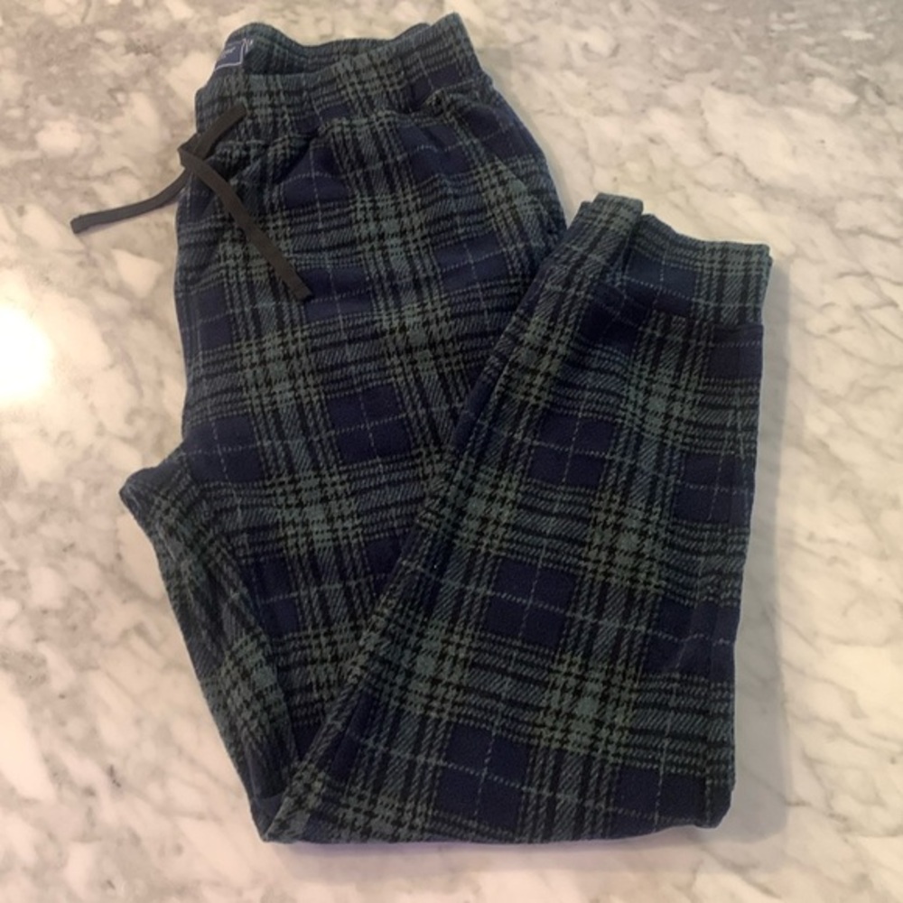 Vineyard vines mens calm water jogger sweatpant, size medium, blue/green plaid